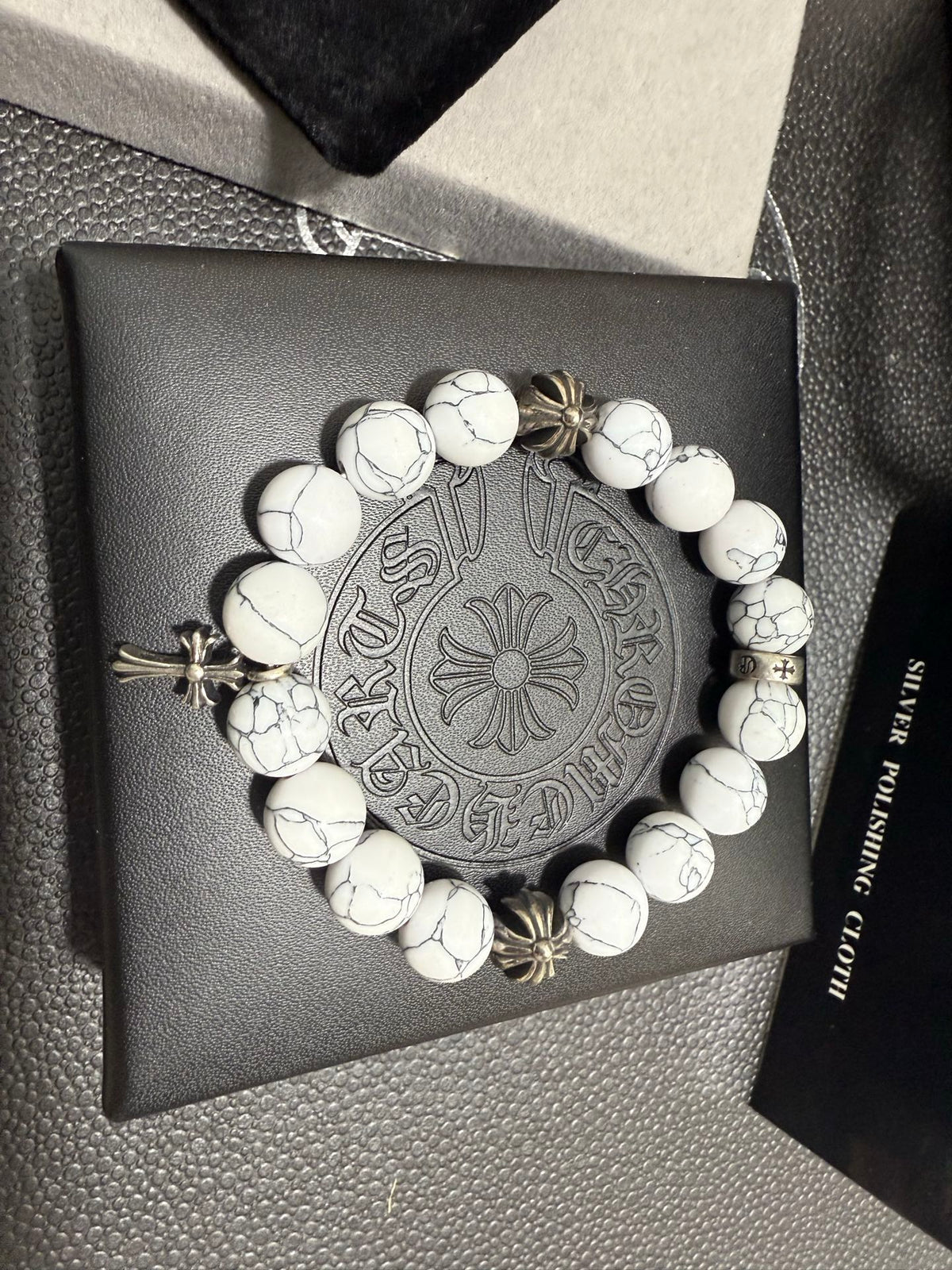 Chrome Hearts Cream Bead Patterned Globe Bracelet - album image 2