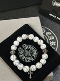 Chrome Hearts Cream Bead Patterned Globe Bracelet - album image 1