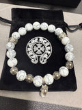 Chrome Hearts White Bead Oval Drop Bracelet - album image 1