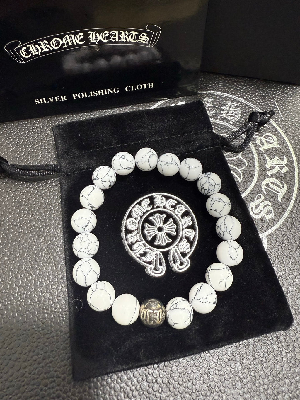 Chrome Hearts White Bead Polished Accent Bracelet - album image 1