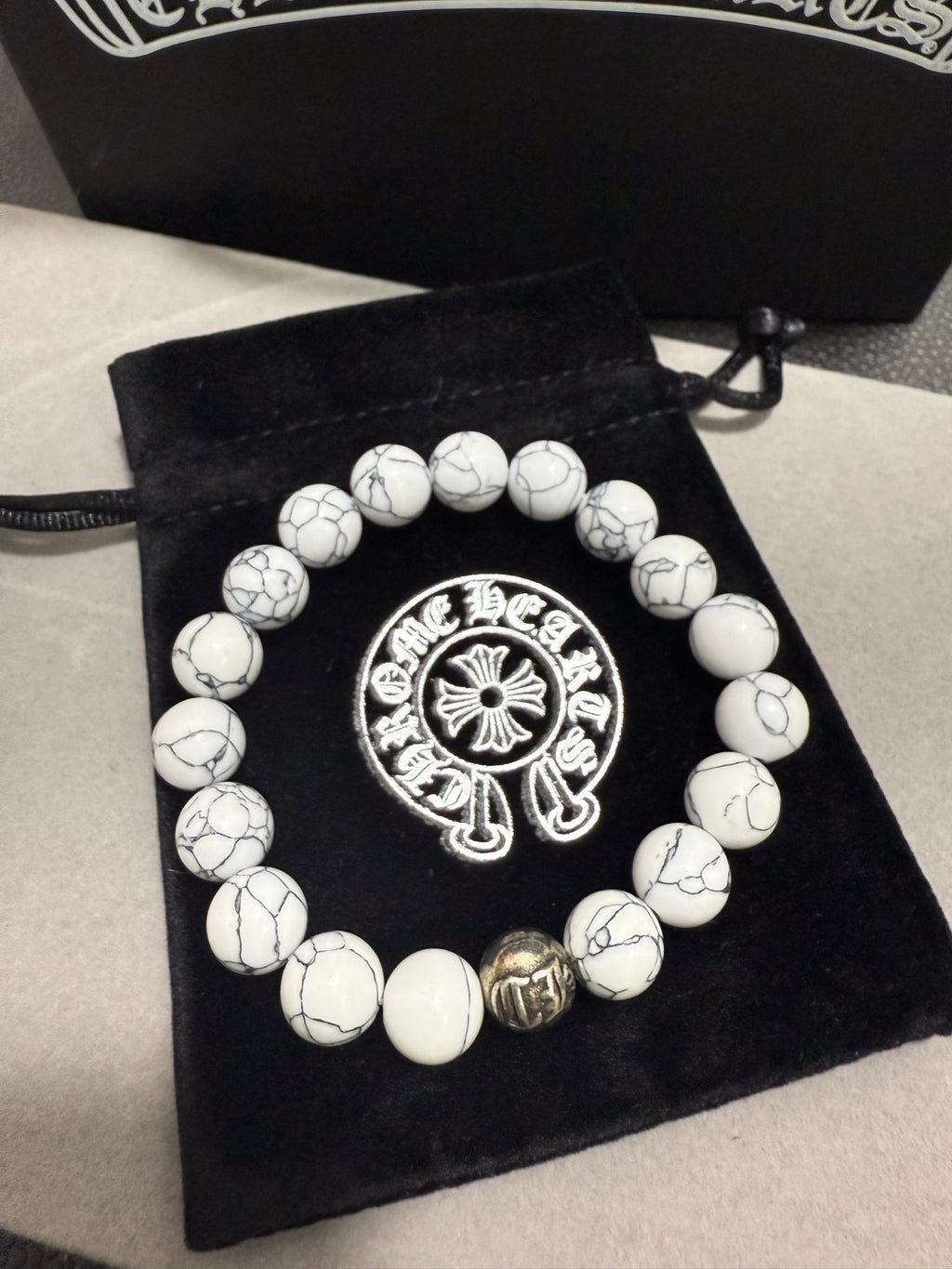 Chrome Hearts White Bead Polished Accent Bracelet - album image 4