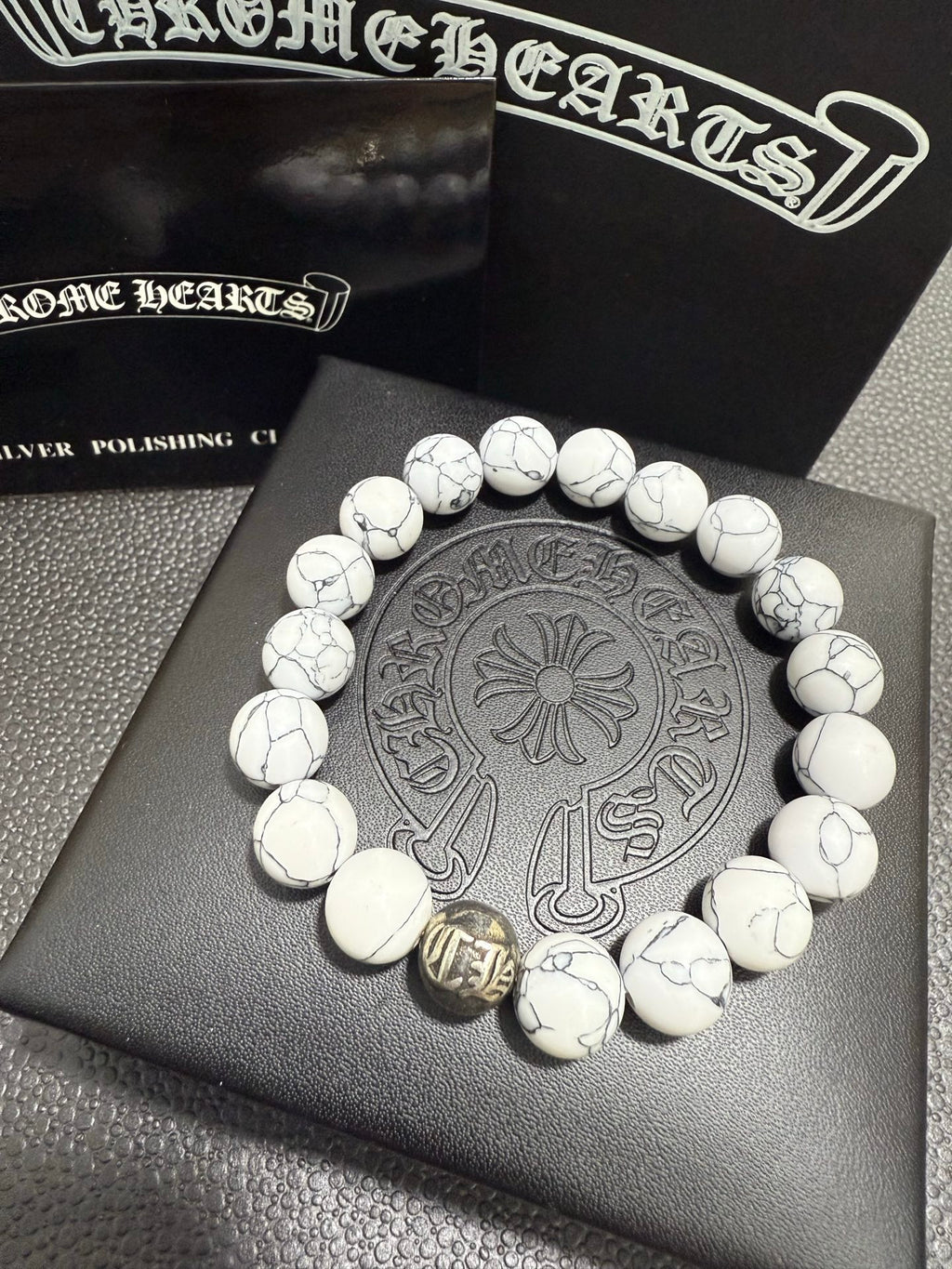 Chrome Hearts White Bead Polished Accent Bracelet - album image 2