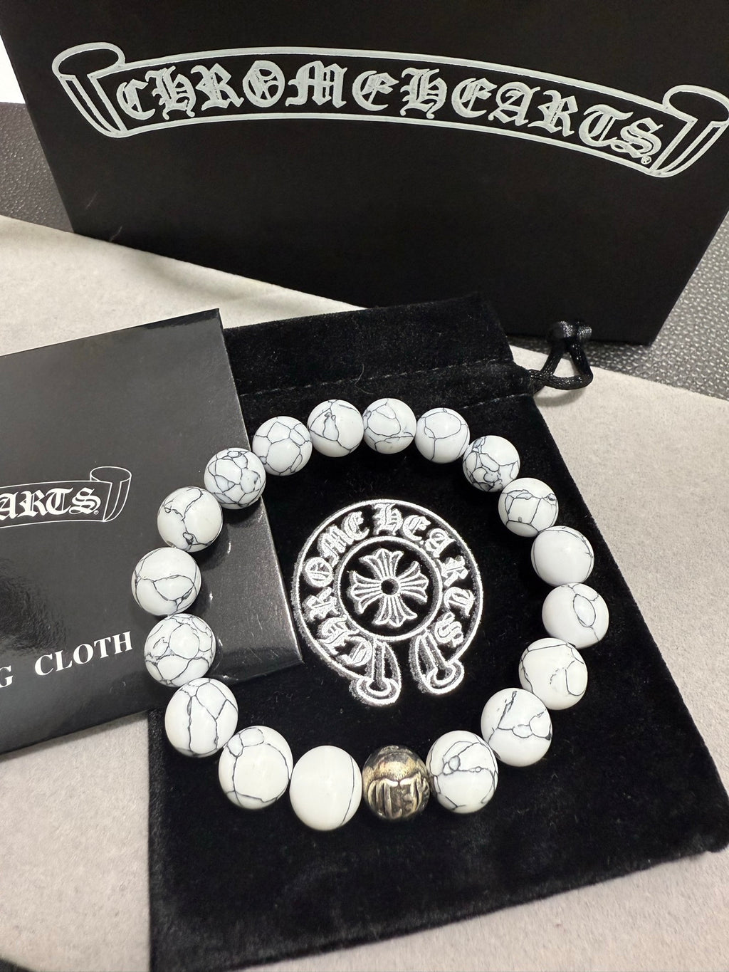 Chrome Hearts White Bead Polished Accent Bracelet - album image 3