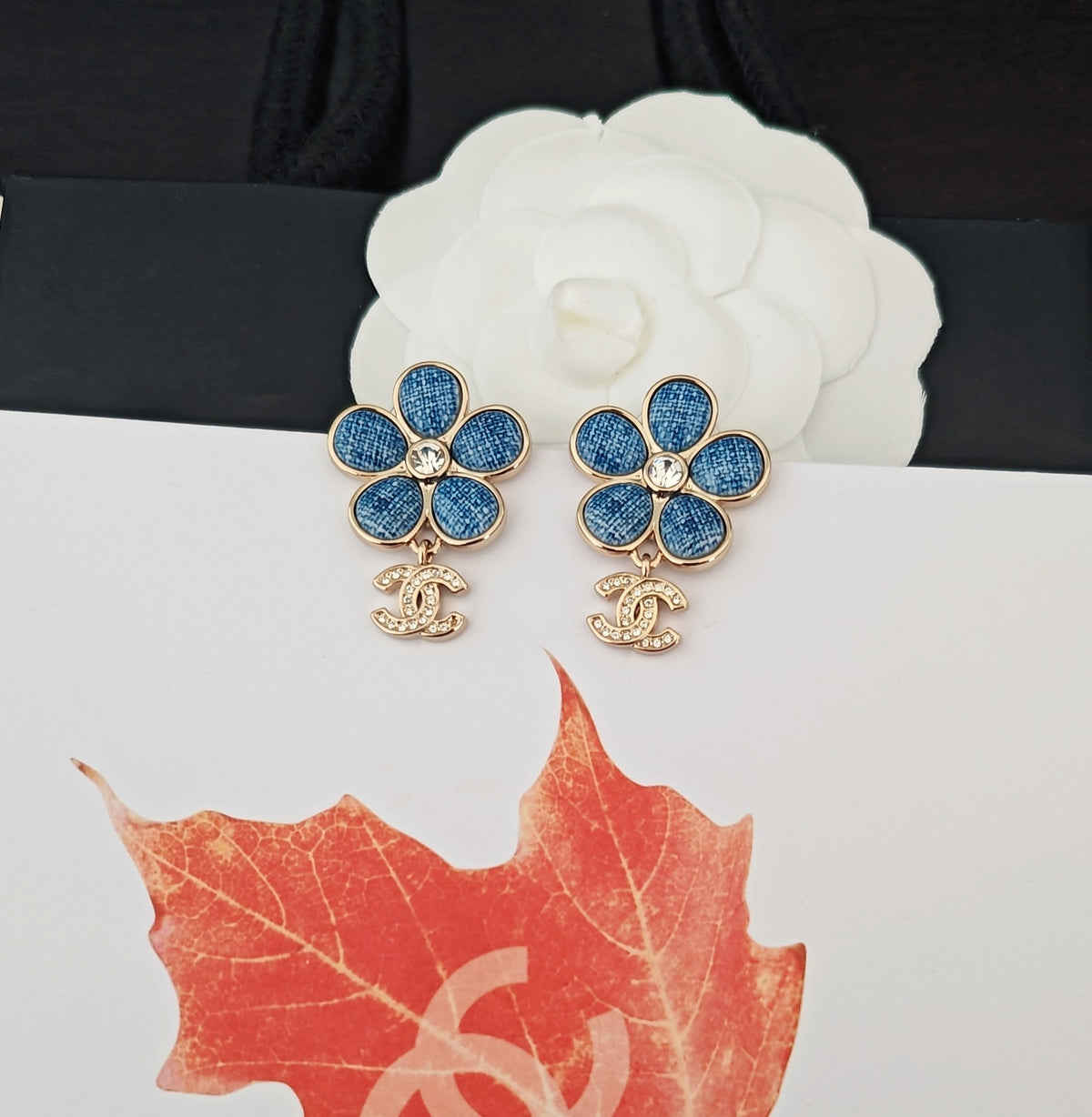 Chanel Blue Flower Earrings - album image 6