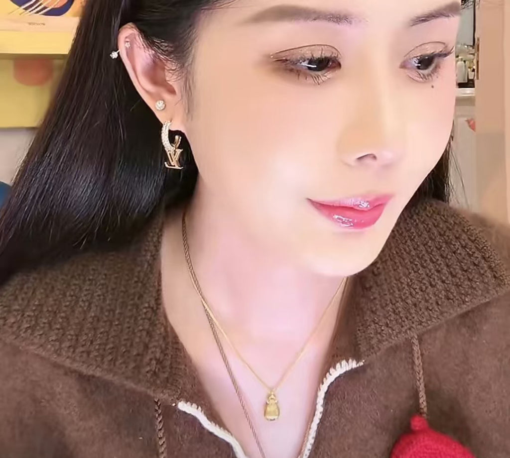Louis Vuitton Monogram LV Letter Tassel Earrings - album image 2