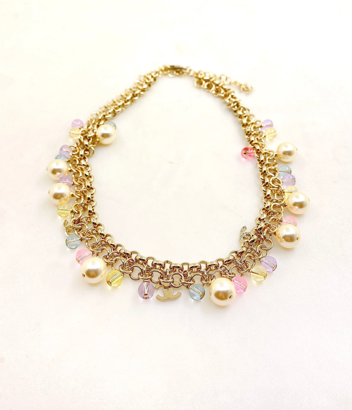 Chanel Multicolor Tassel Crystal Accent Necklace - album image 1