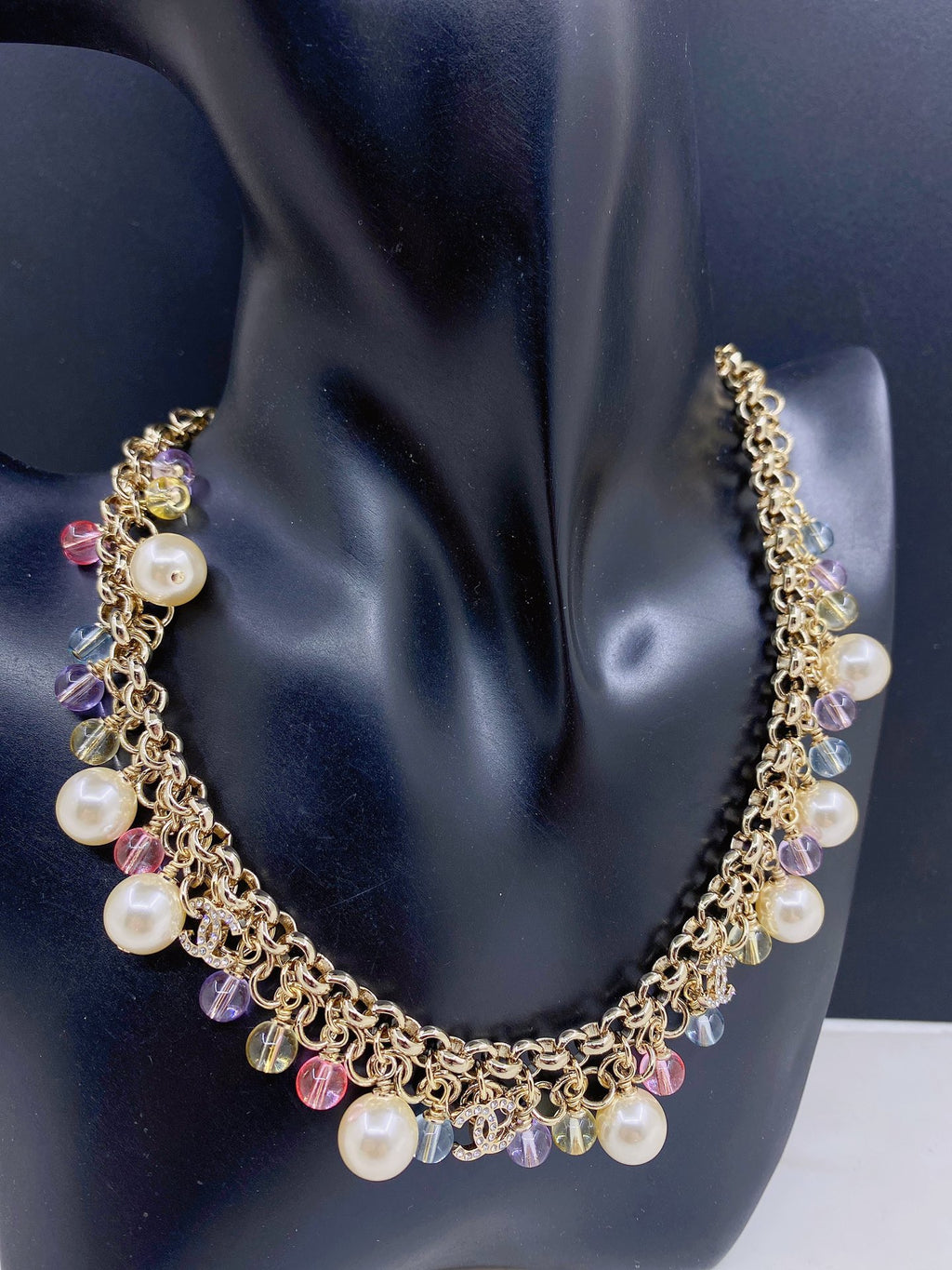 Chanel Multicolor Tassel Crystal Accent Necklace - album image 2