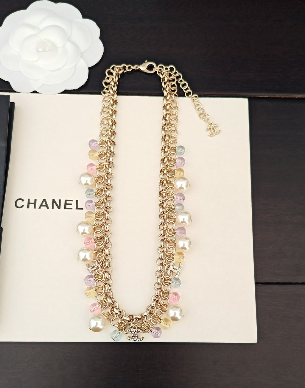 Chanel Multicolor Tassel Crystal Accent Necklace - album image 4