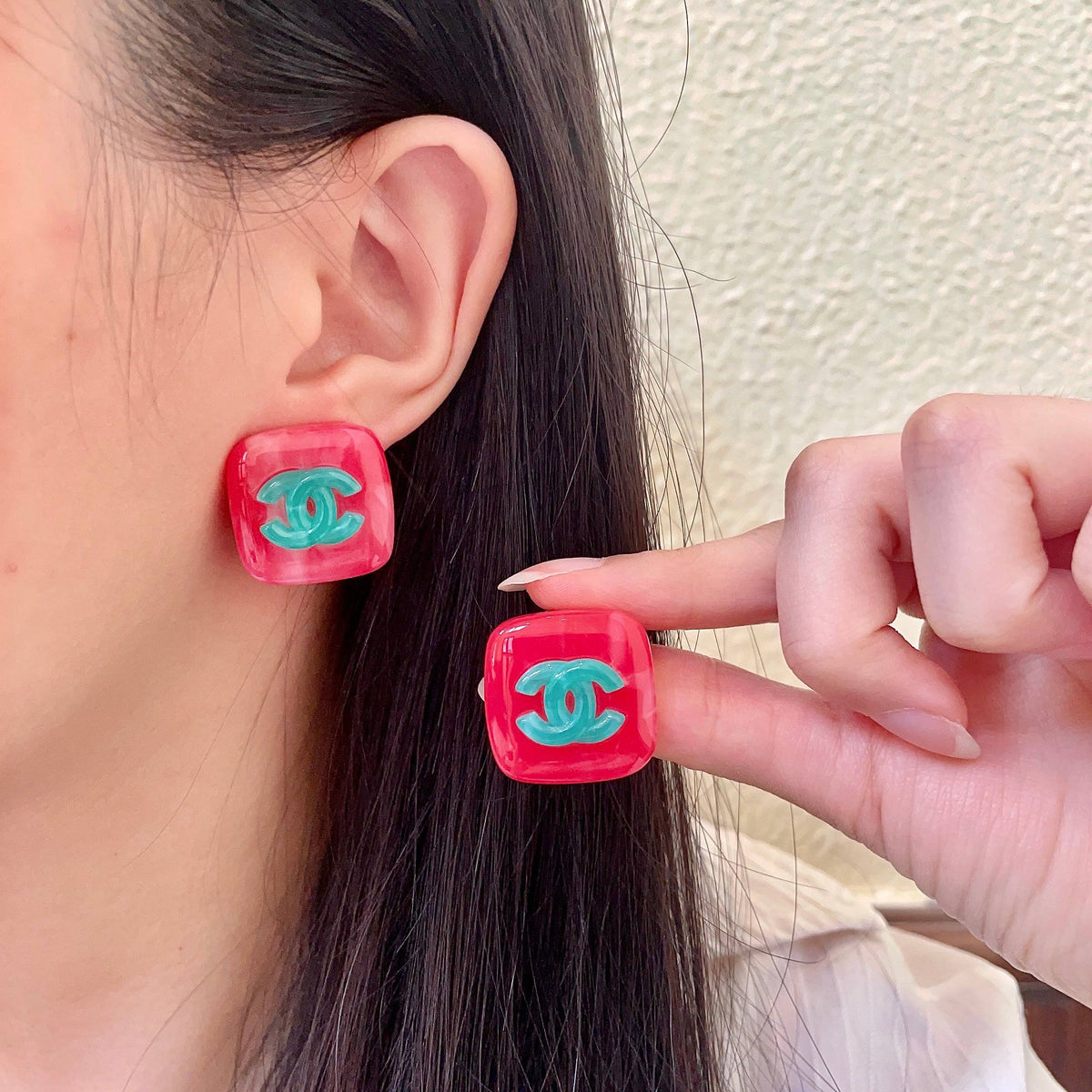 Chanel Interlocking C Stud Earrings - album image 1