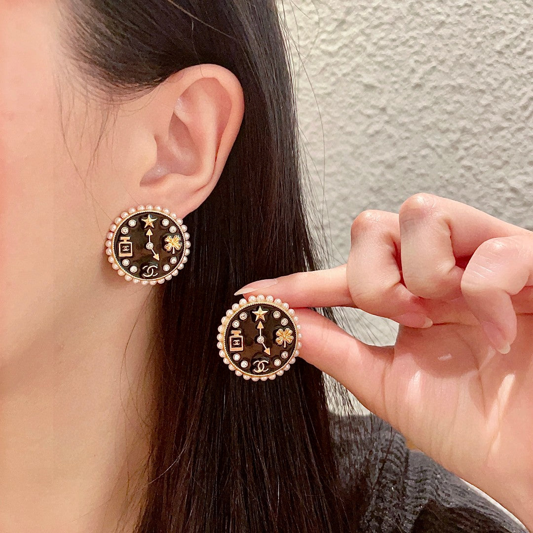 Chanel Interlocking C Perfume Bottle Stud Earrings - album image 1
