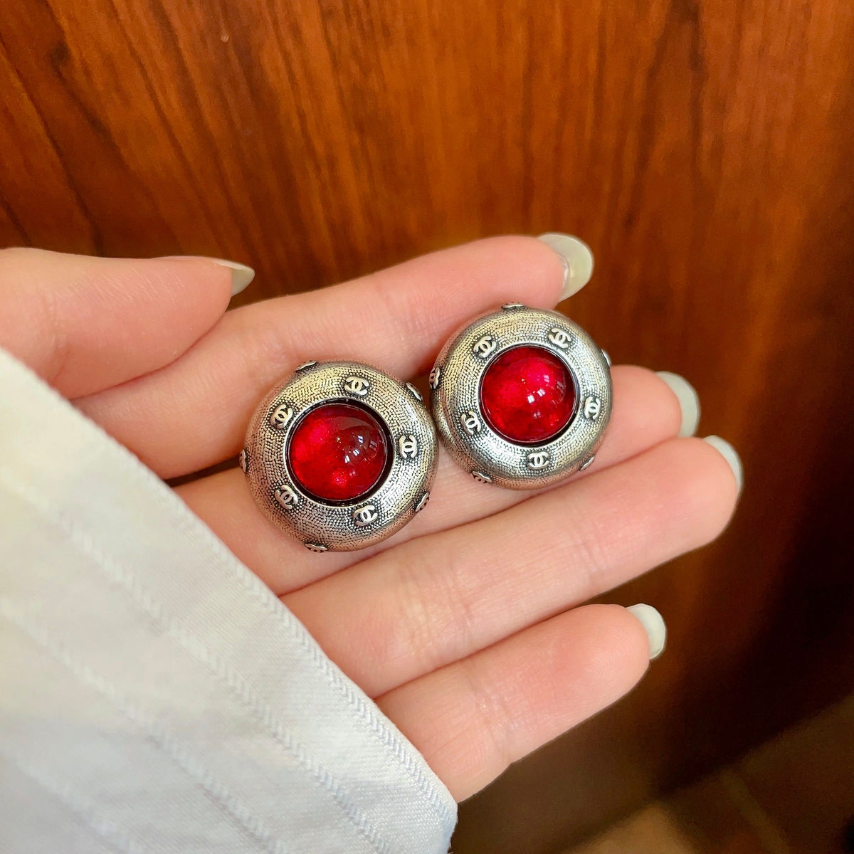 Chanel Interlocking C Stud Earrings - album image 4