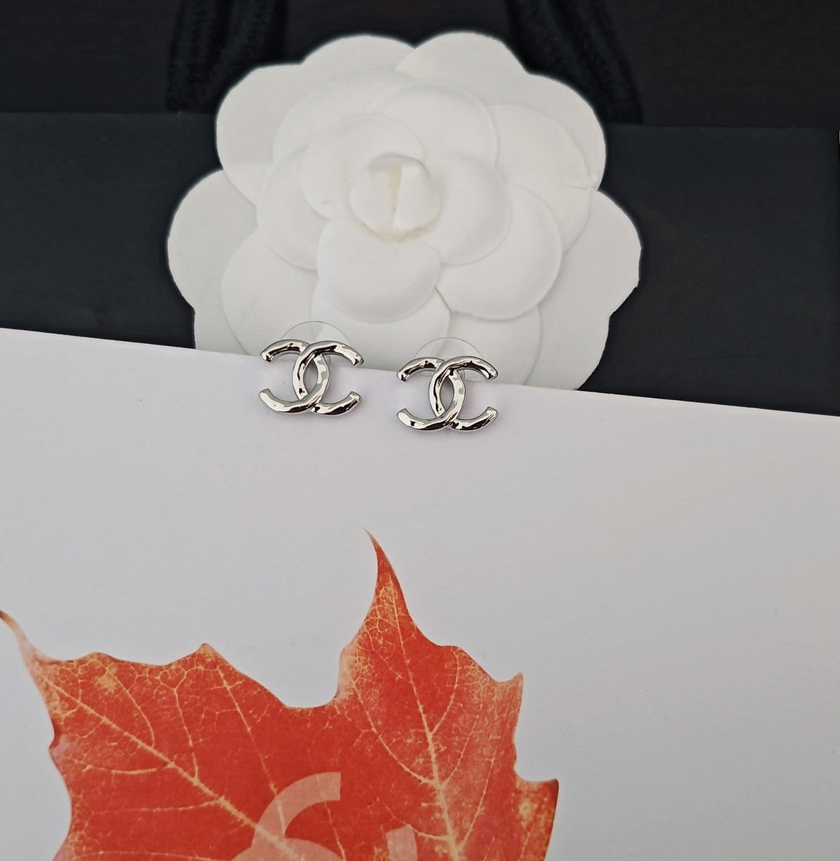 Chanel Gold-Tone Openwork CC Stud Earrings - album image 5