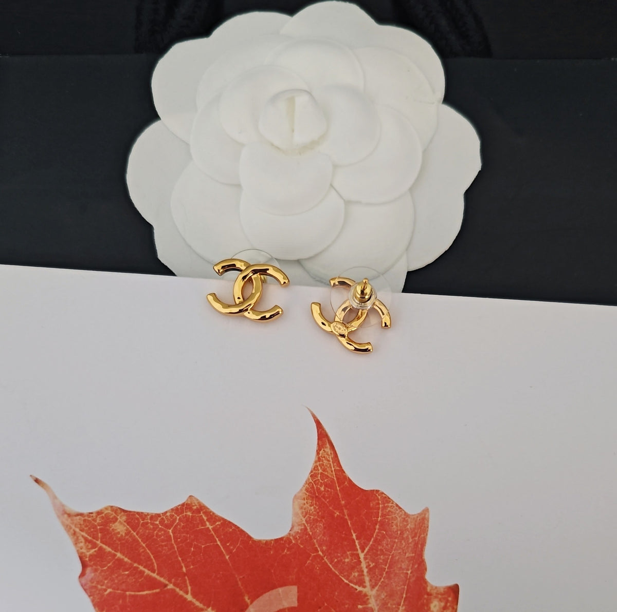 Chanel Gold-Tone Openwork CC Stud Earrings - album image 6