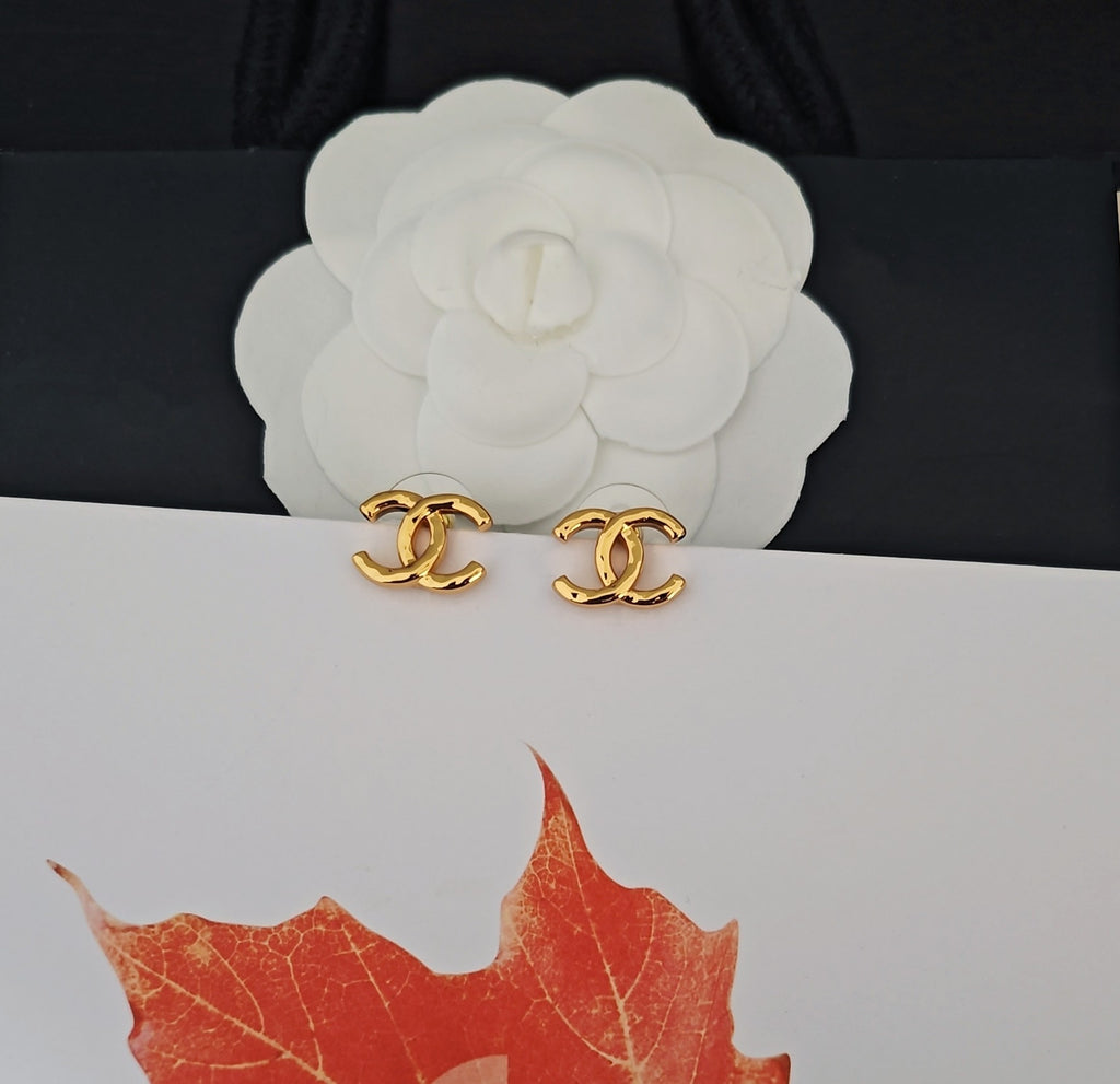 Chanel Gold-Tone Openwork CC Stud Earrings - album image 5