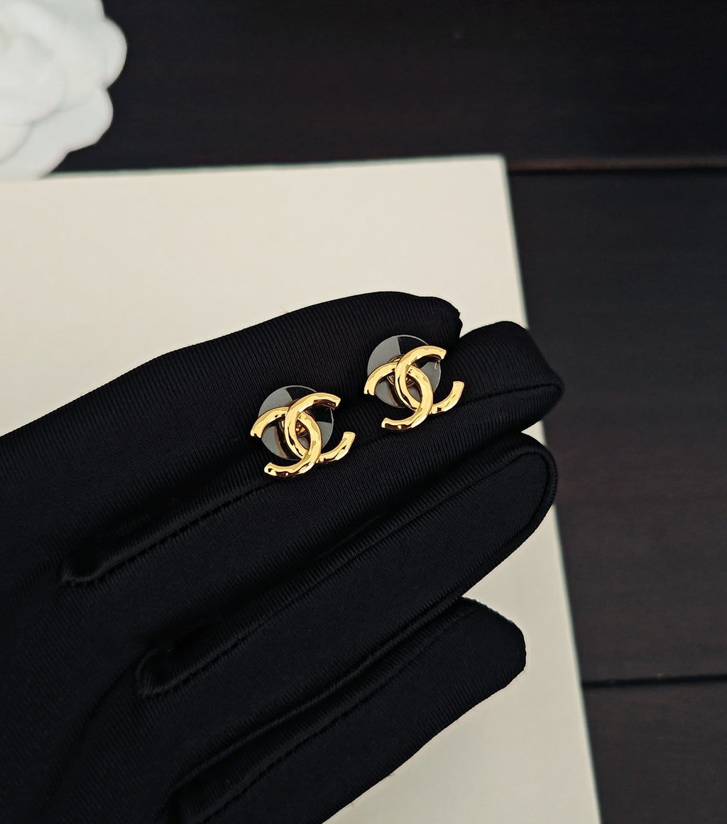 Chanel Gold-Tone Openwork CC Stud Earrings - album image 3