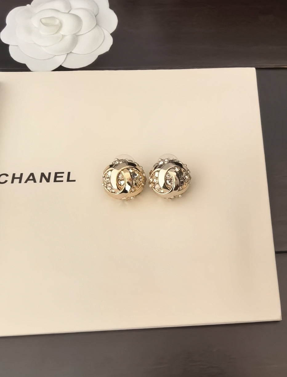 Chanel Crystal Accent Stud Earrings - album image 5