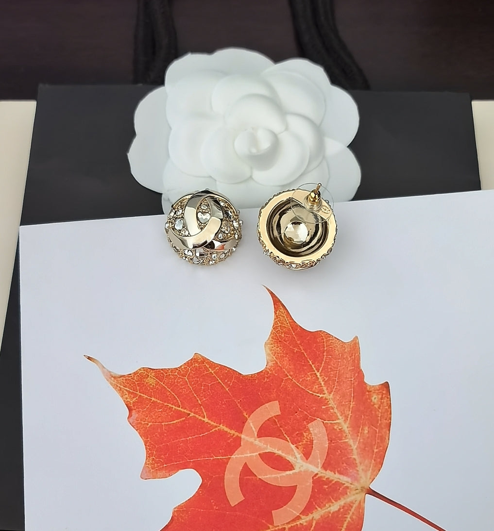 Chanel Crystal Accent Stud Earrings - album image 4