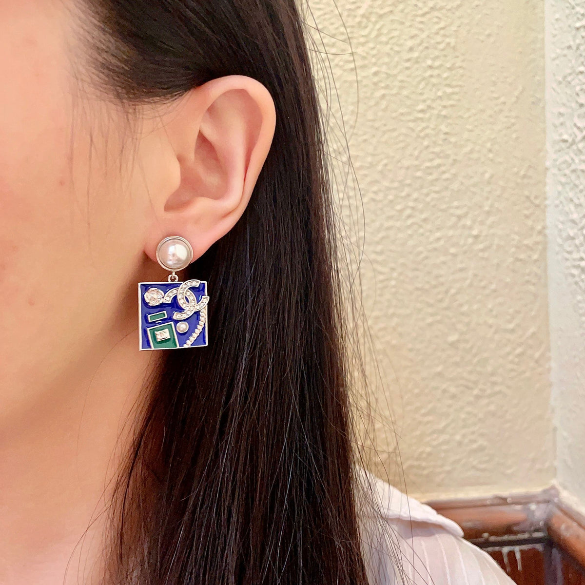 Chanel Interlocking C Asymmetric Earrings - album image 3