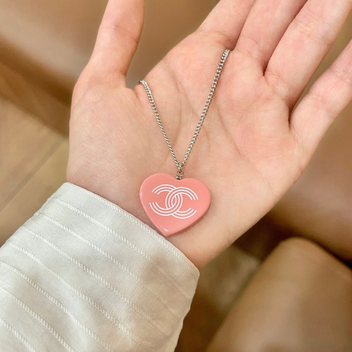 Chanel Interlocking C Heart Necklace - album image 4