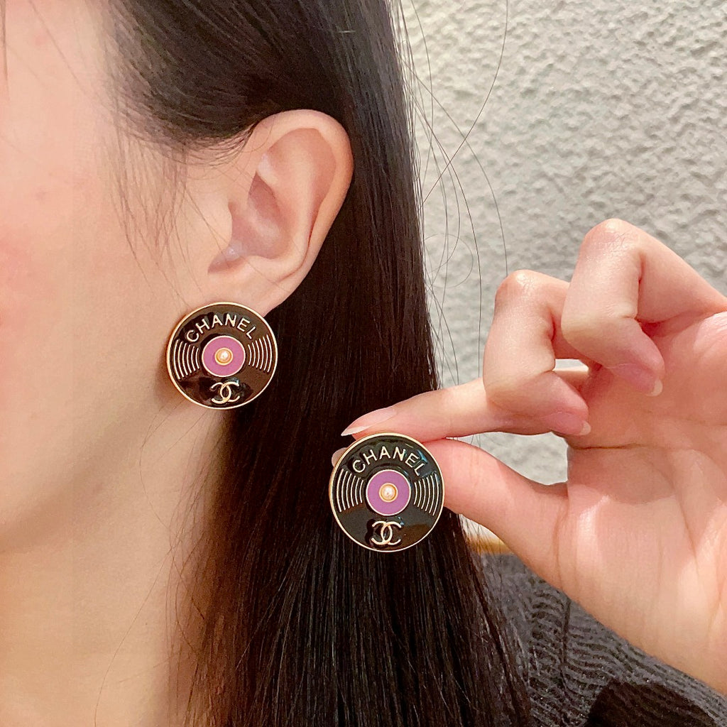 Chanel Interlocking C Letter Stud Earrings - album image 1