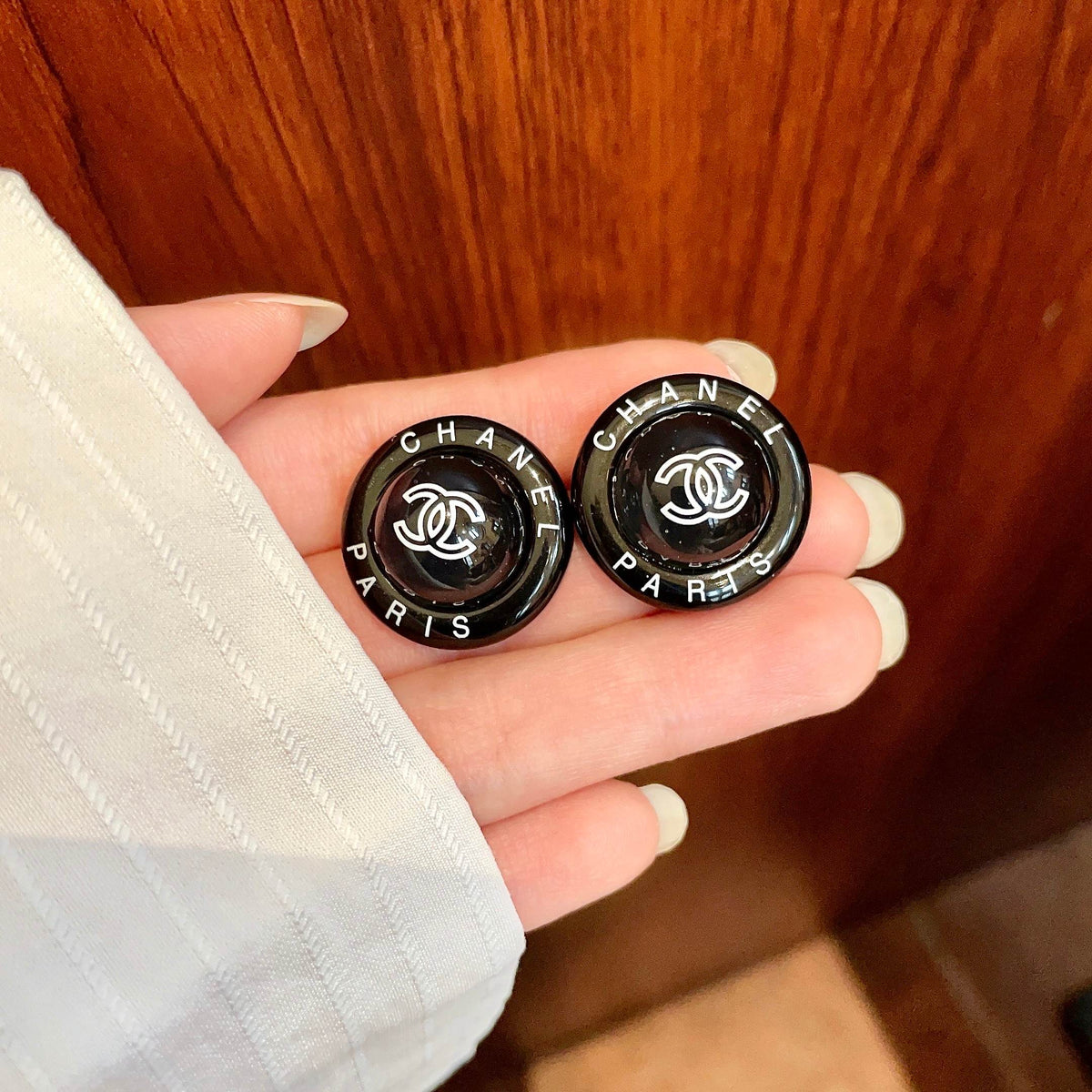 Chanel Interlocking C Letter Stud Earrings - album image 4