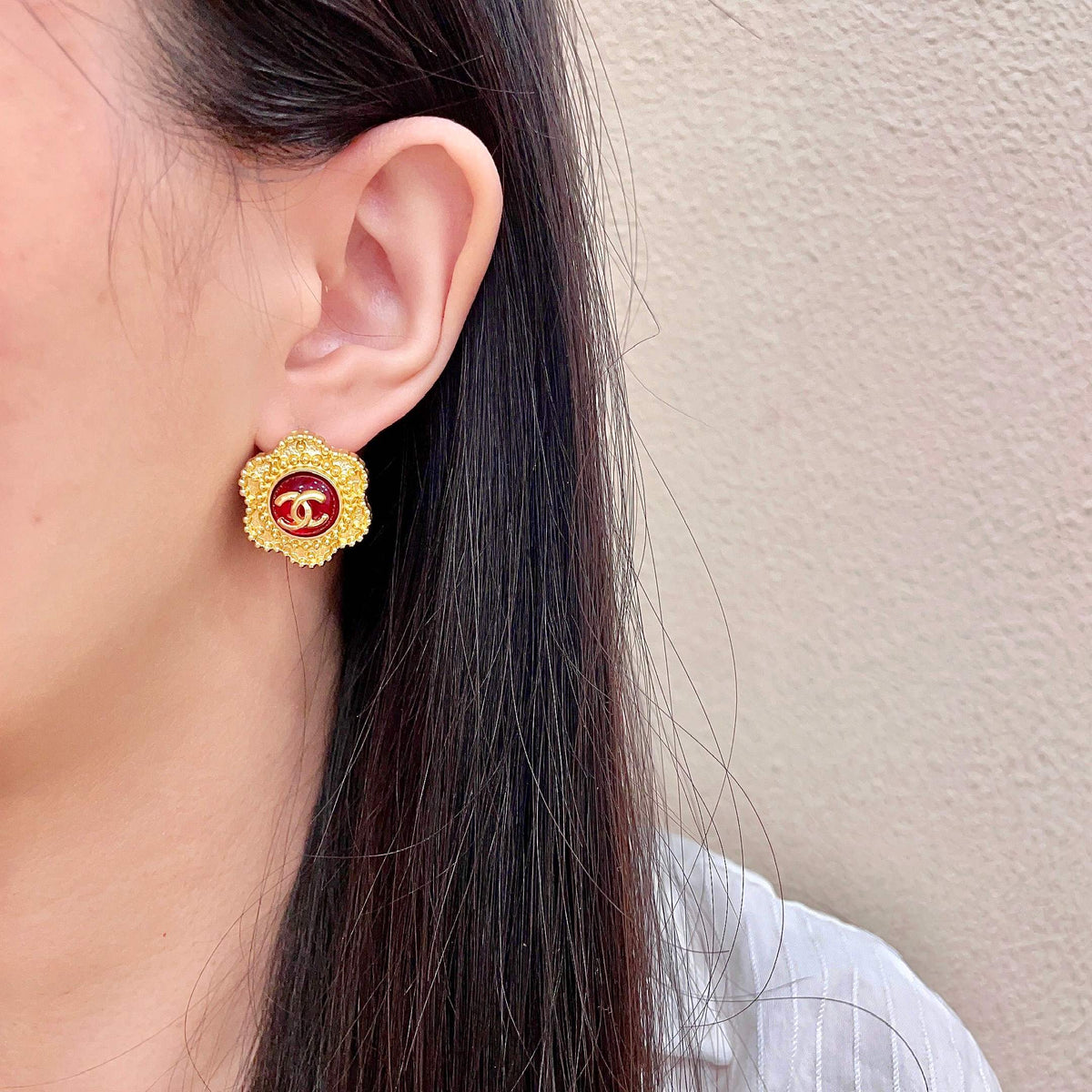 Chanel Interlocking C Stud Earrings - album image 3