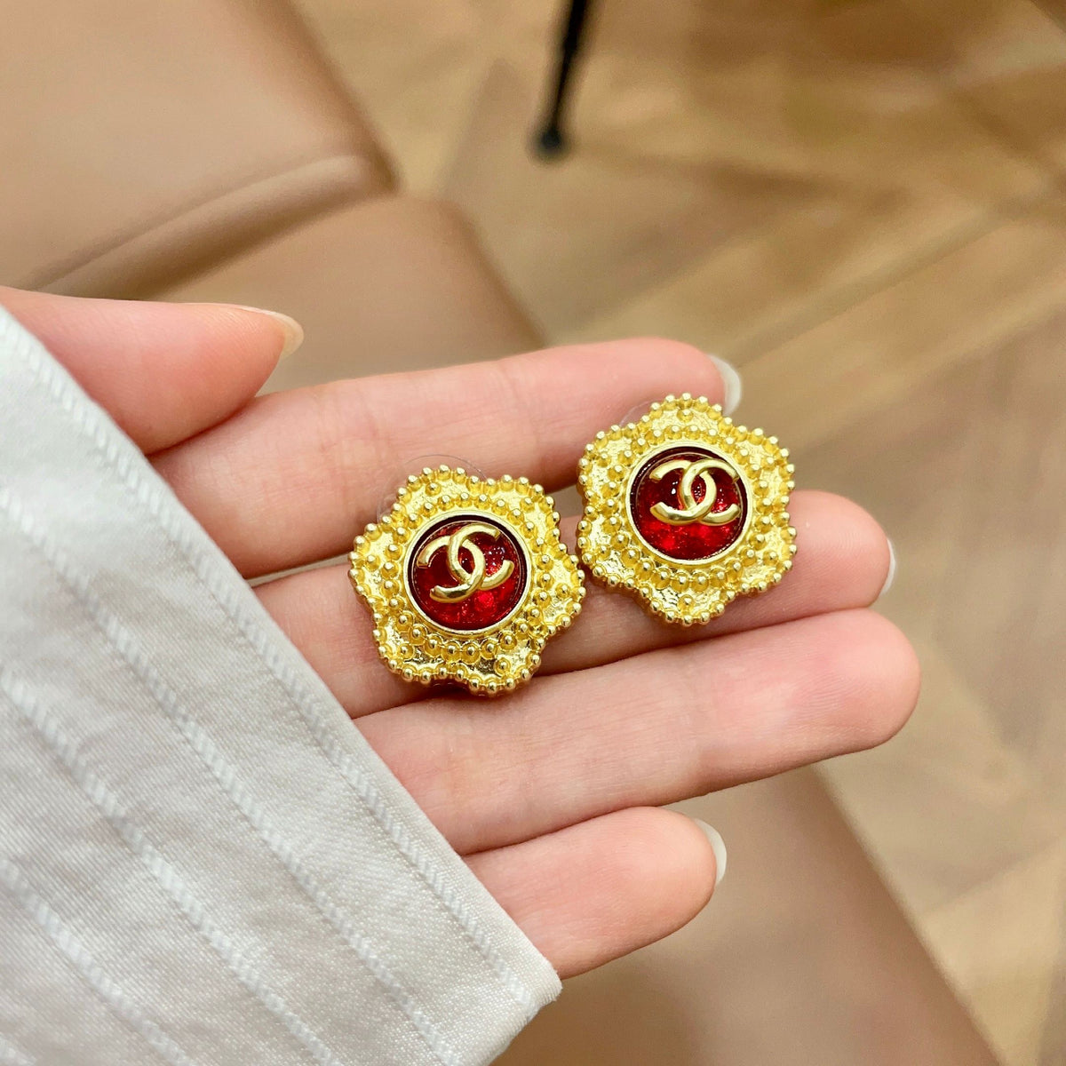 Chanel Interlocking C Stud Earrings - album image 4