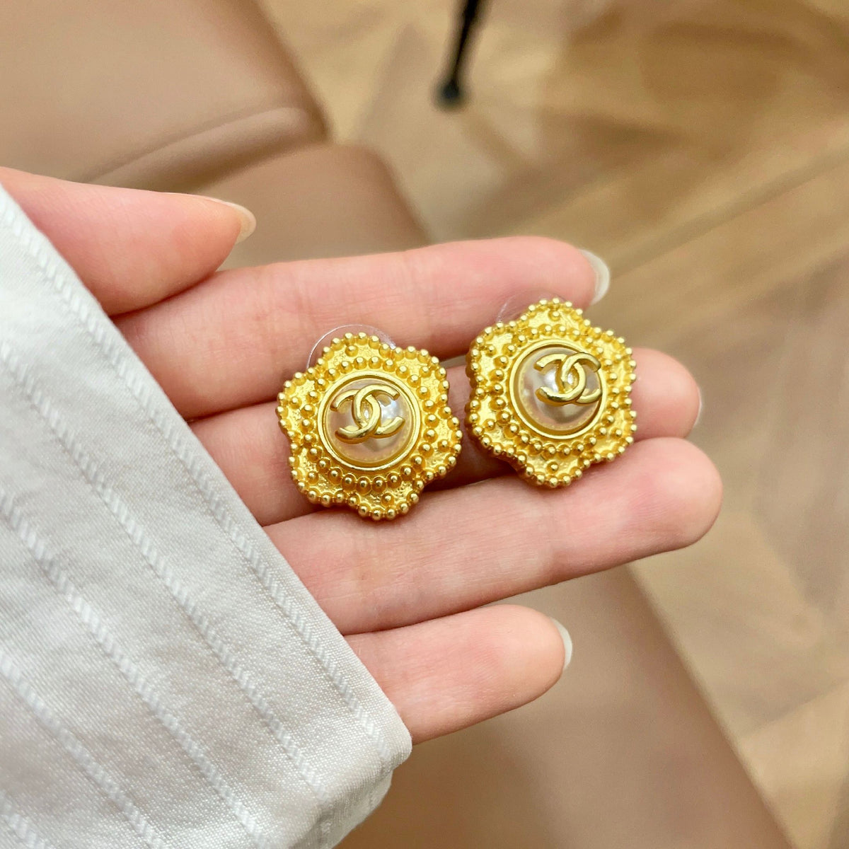 Chanel Interlocking C Stud Earrings - album image 4