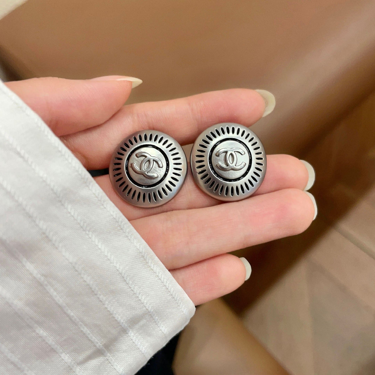 Chanel Interlocking C Stud Earrings - album image 4