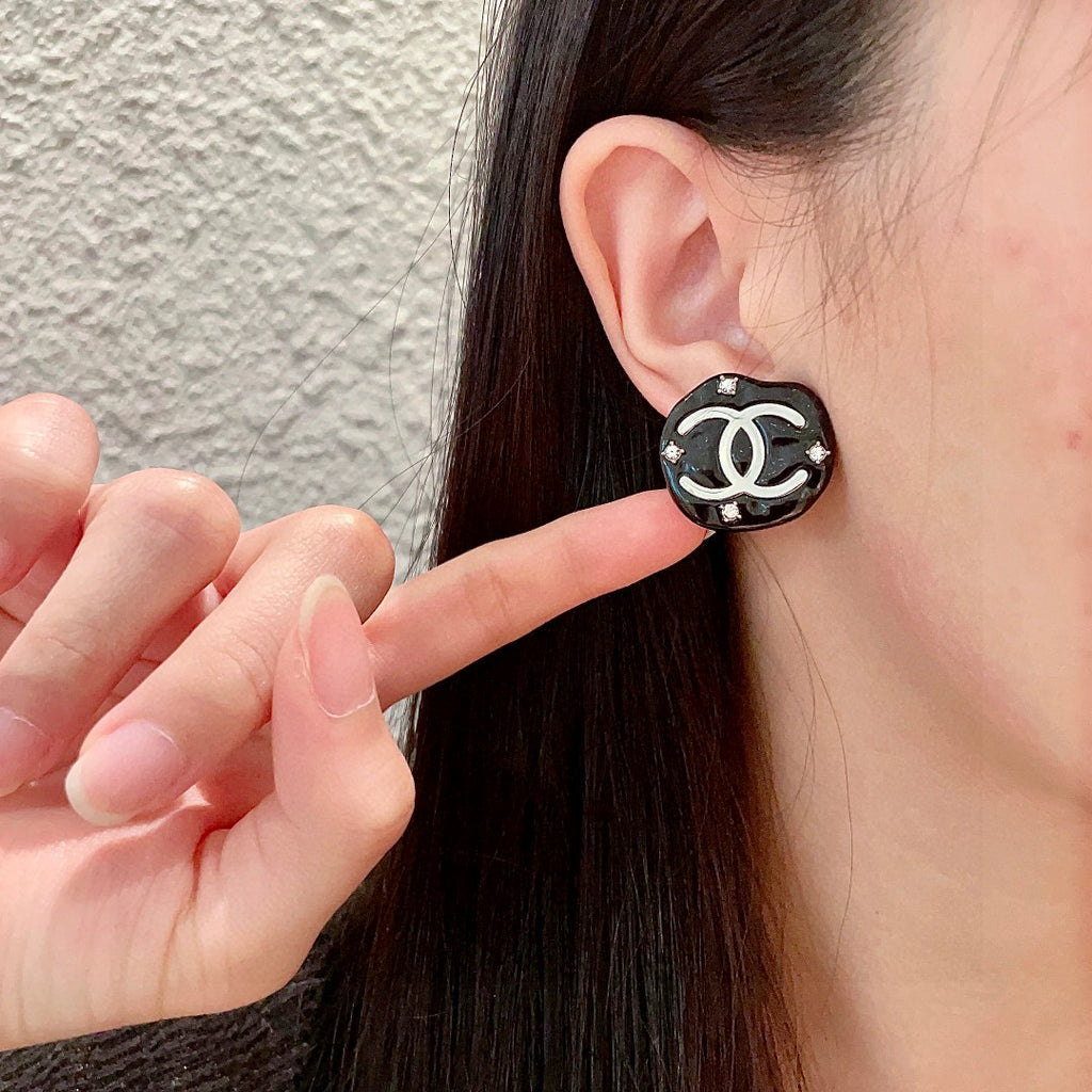 Chanel Interlocking C Stud Earrings - album image 2