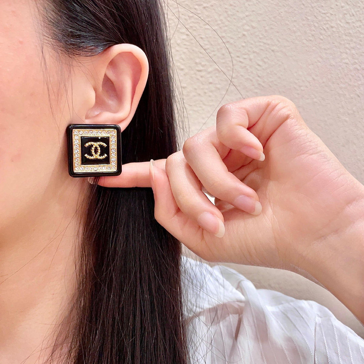Chanel Interlocking C Stud Earrings - album image 2