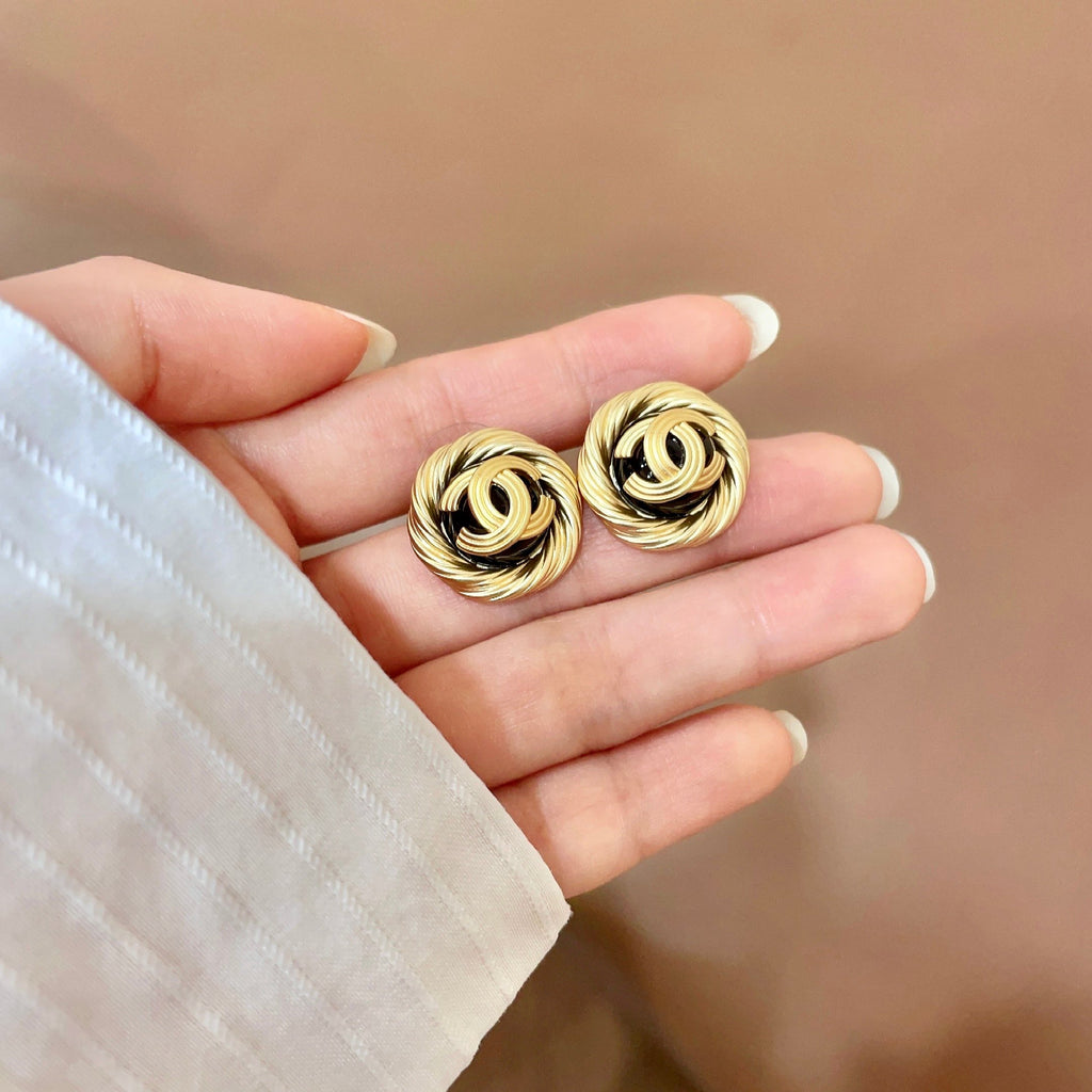 Chanel Interlocking C Stud Earrings - album image 4