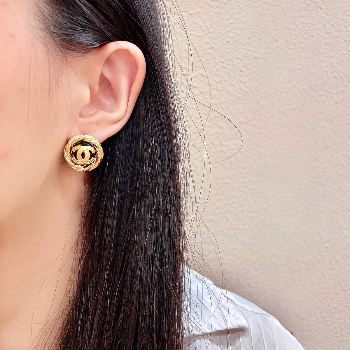 Chanel Interlocking C Stud Earrings - album image 3