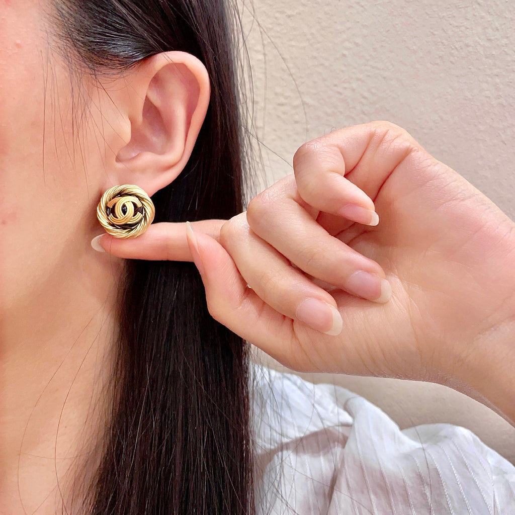 Chanel Interlocking C Stud Earrings - album image 2