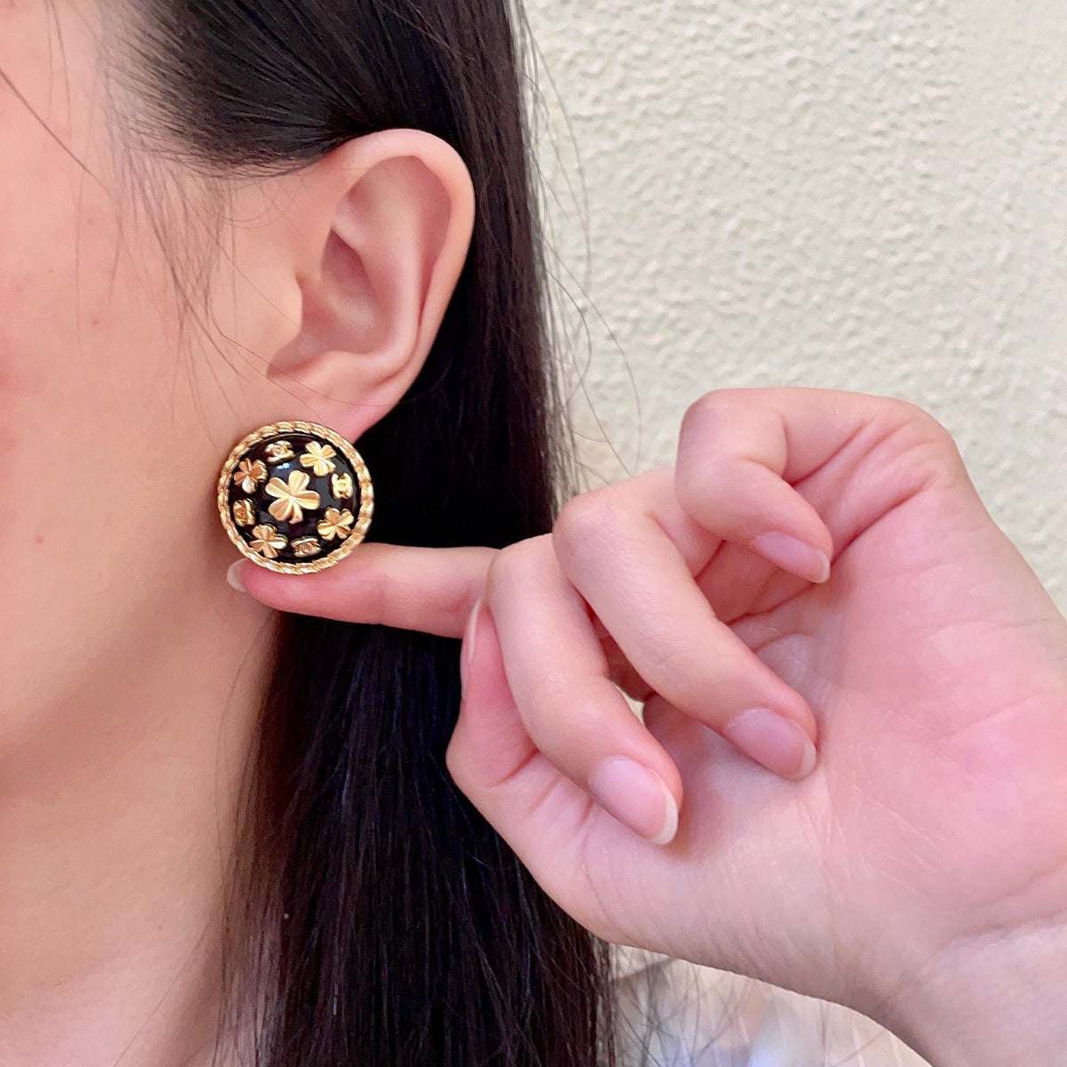 Chanel Interlocking C Camellia Stud Earrings - album image 2