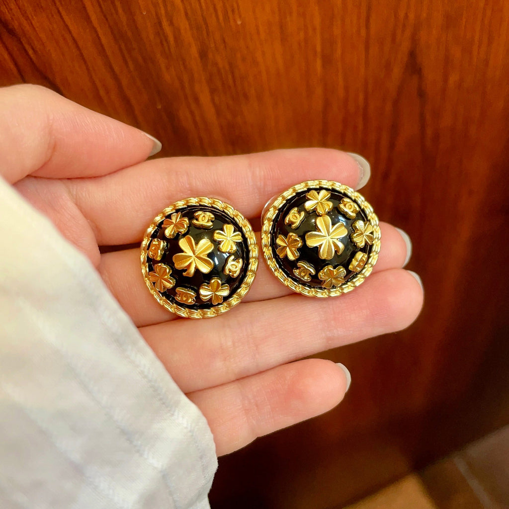 Chanel Interlocking C Camellia Stud Earrings - album image 4
