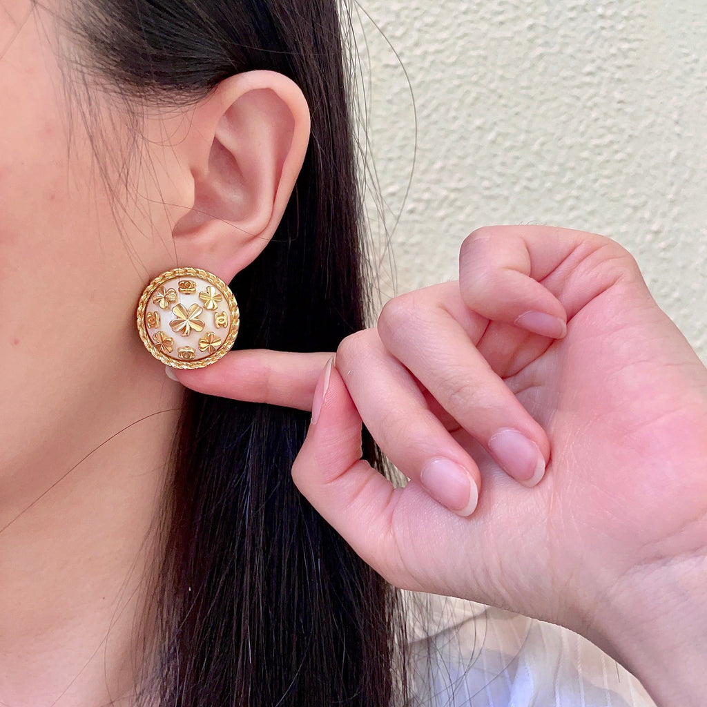 Chanel Interlocking C Camellia Stud Earrings - album image 2