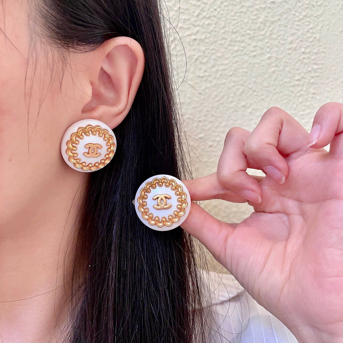 Chanel Interlocking C Stud Earrings - album image 1
