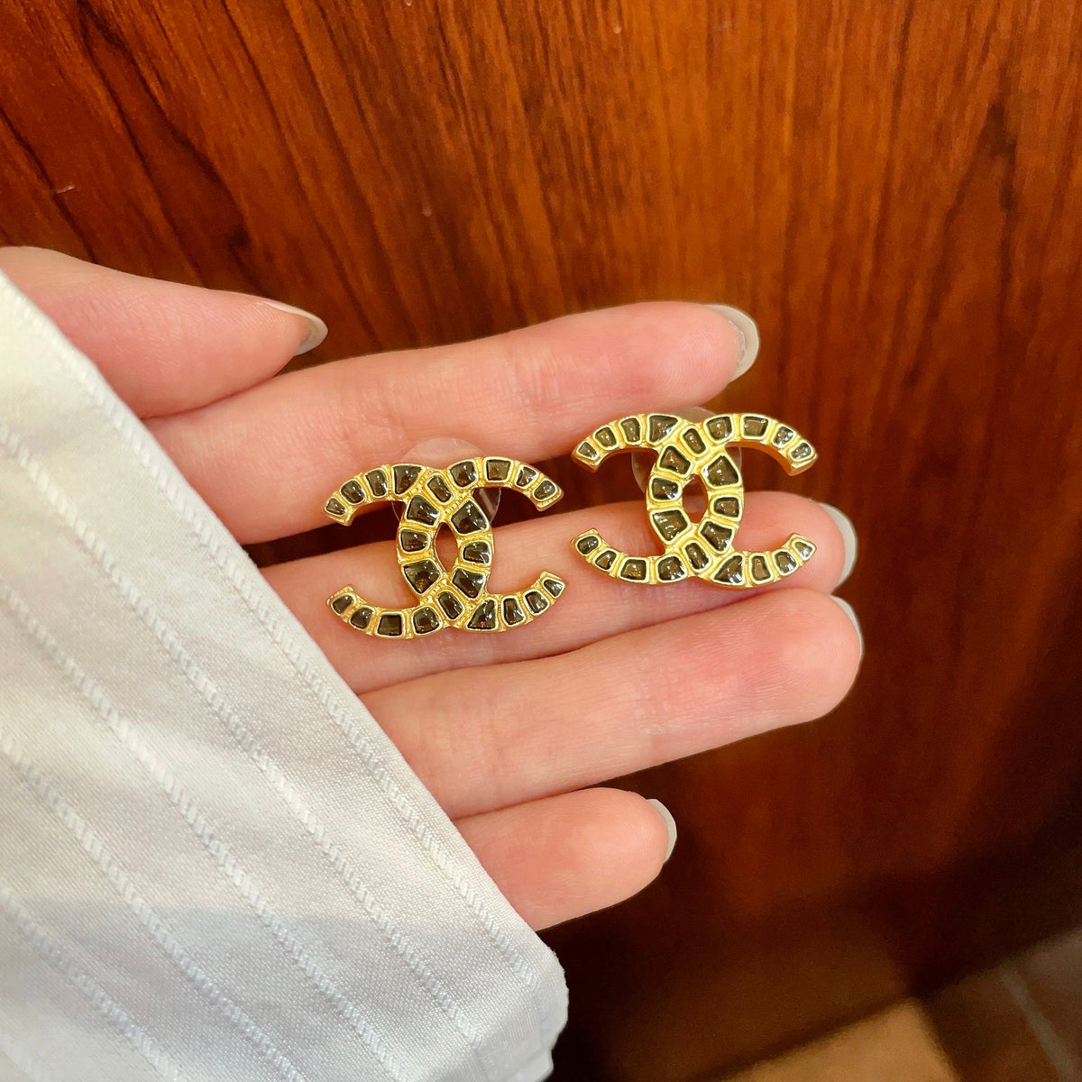 Chanel Interlocking C Stud Earrings - album image 4