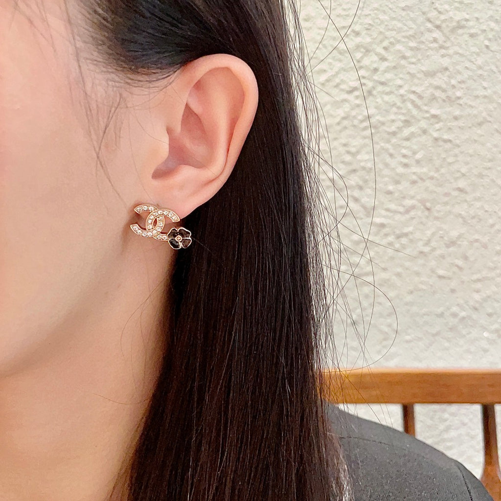 Chanel Interlocking C Camellia Stud Earrings - album image 3