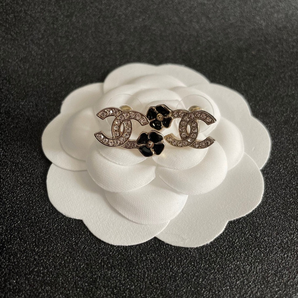 Chanel Interlocking C Camellia Stud Earrings - album image 8