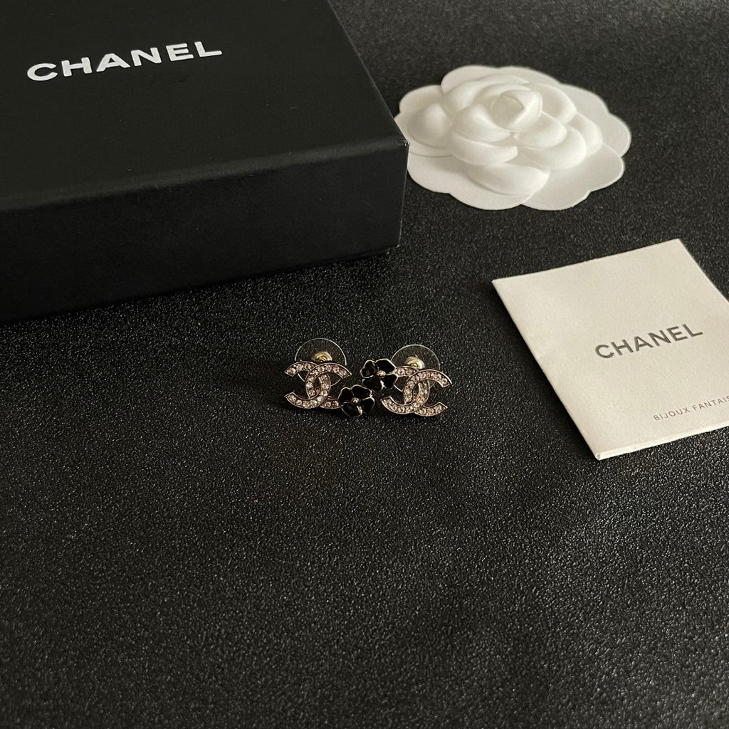 Chanel Interlocking C Camellia Stud Earrings - album image 6