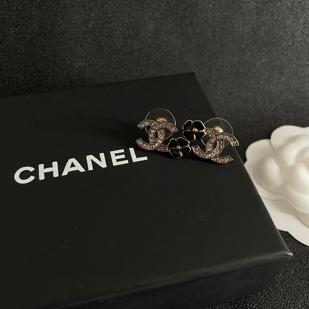 Chanel Interlocking C Camellia Stud Earrings - album image 9