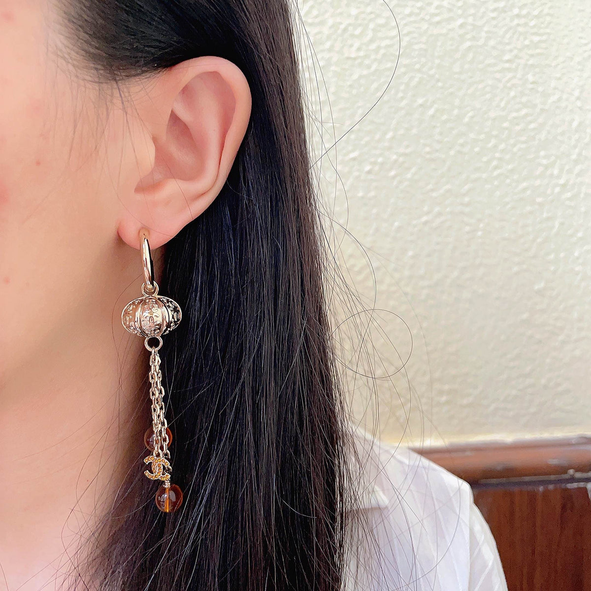 Chanel Interlocking C Crystal Accent Earrings - album image 3