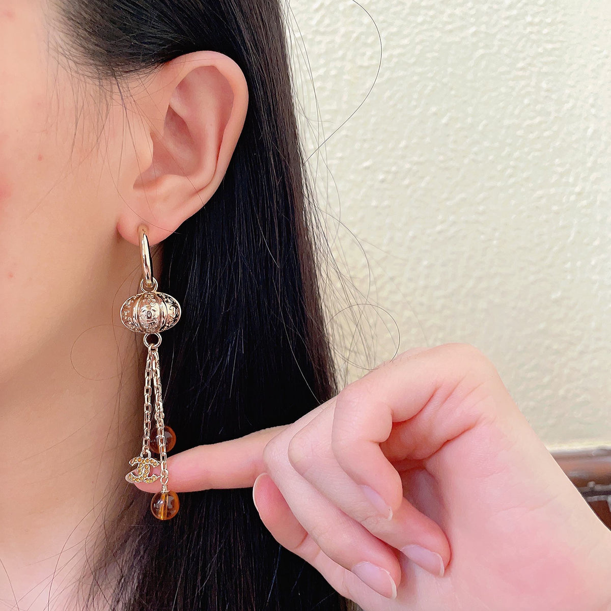 Chanel Interlocking C Crystal Accent Earrings - album image 2