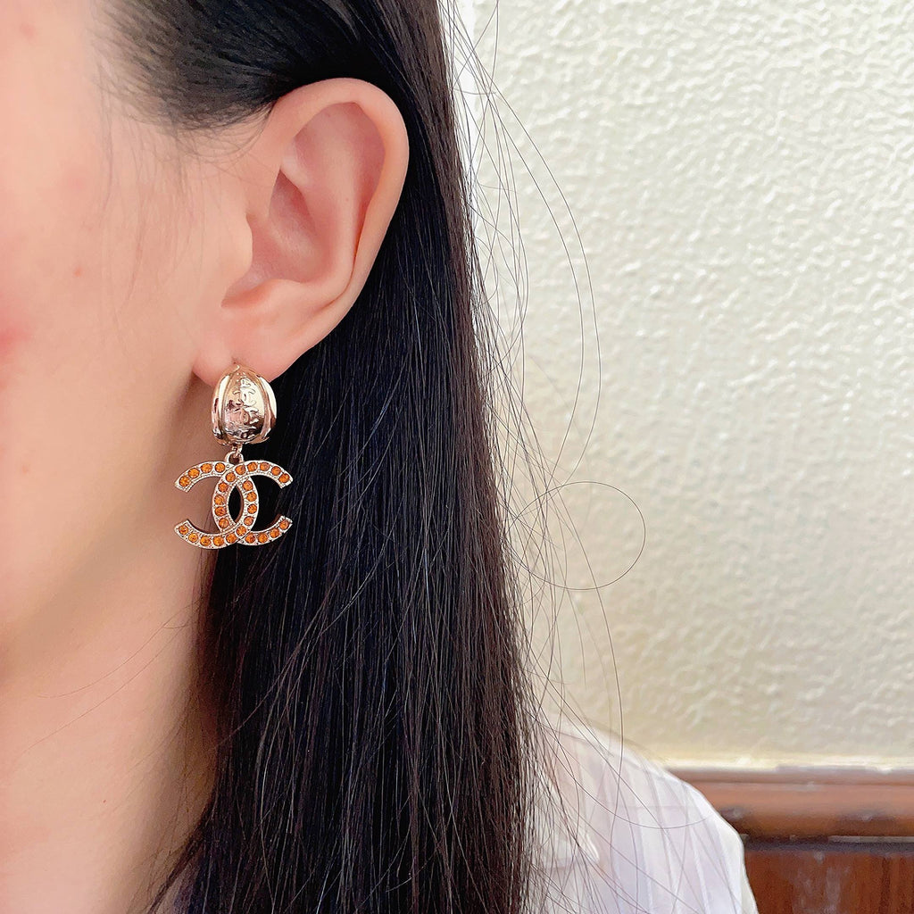 Chanel Interlocking C Crystal Accent Earrings - album image 3