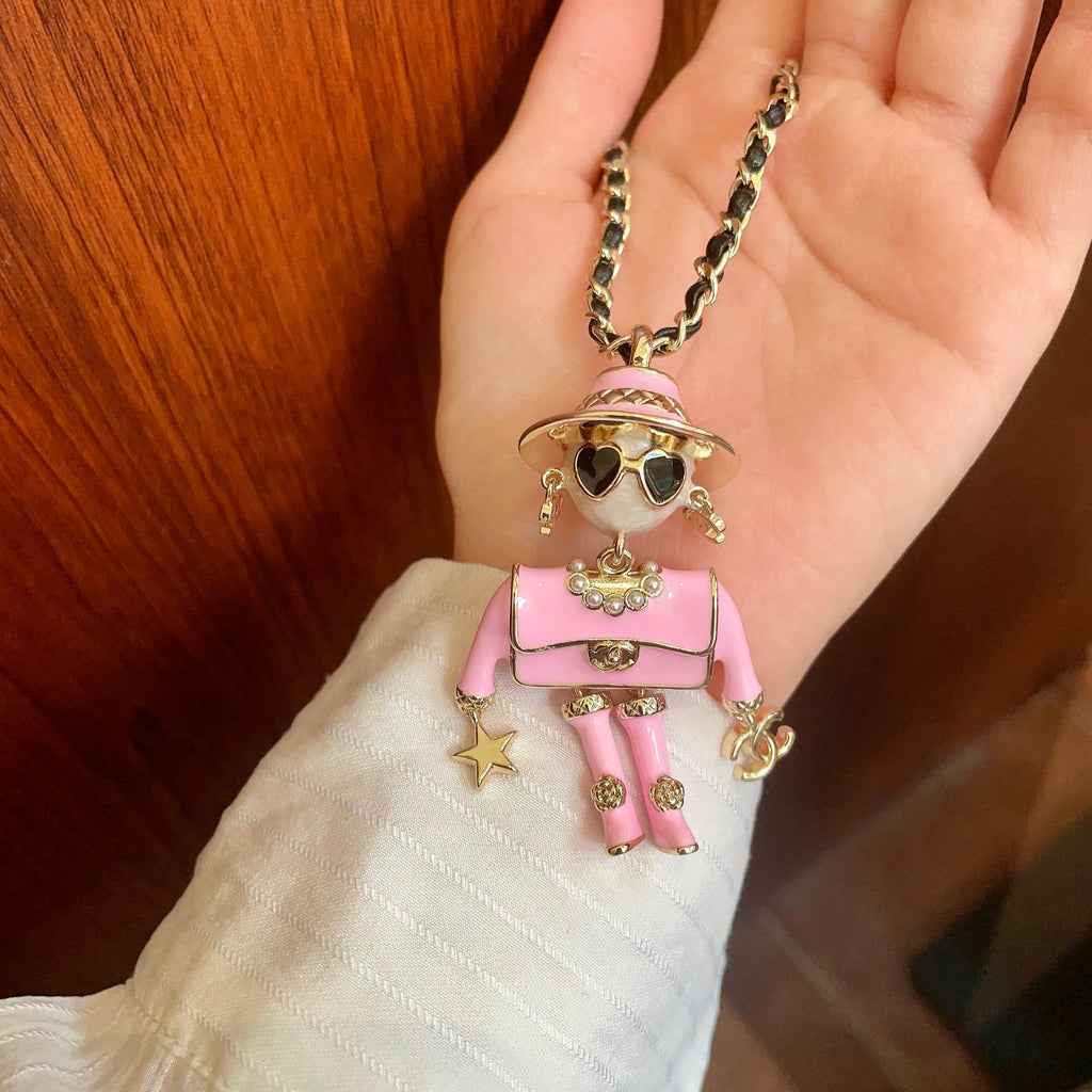 Chanel Pink Doll Pendant Necklace - album image 4