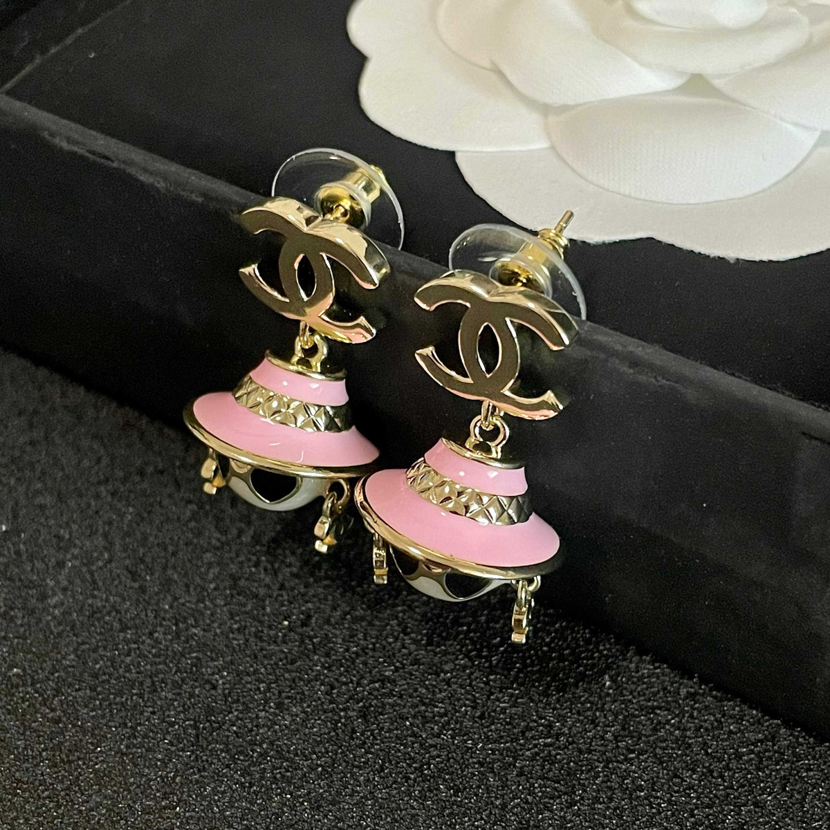 Chanel Pink Doll and CC Drop Earrings - album image 9