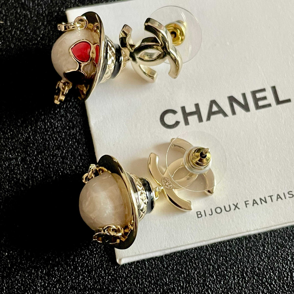 Chanel Pink Doll and CC Drop Earrings - album image 7