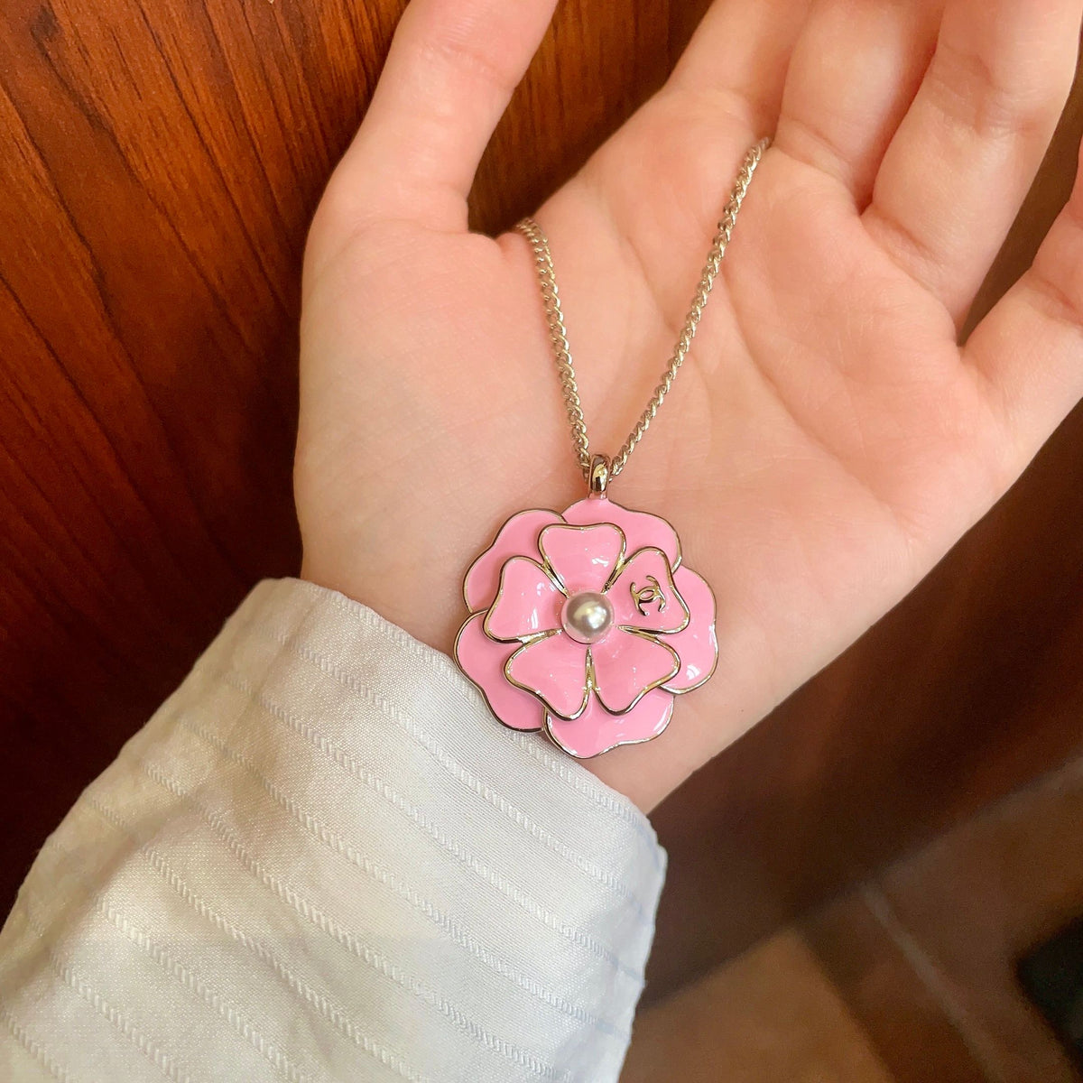 Chanel Interlocking C Camellia Necklace - album image 4